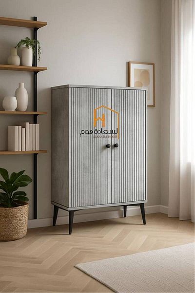 Al Saada Home Multi-Purpose Shoe Cabinet 80×32×95 - Gray