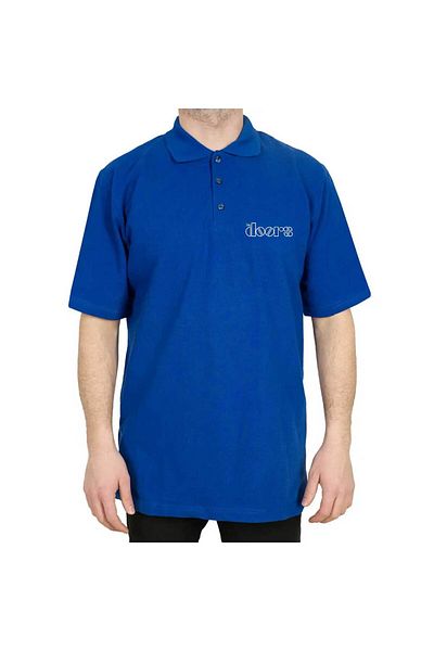 Z zepplin The Doors Outline Polo Neck Blue T-Shirt