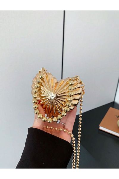 La Saade La Mer Bijou- Heart Gold Hand and Arm Bag