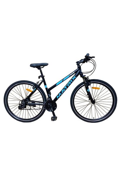 PROCART Bicicletă hibridă 700C pentru femei, munte, oraș, 21 de viteze Shimano, frână V-Brake, cadru din aluminiu de 17 inch