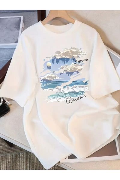 sole stories Premium Oversize Cut Short Sleeve Printed T-Shirt