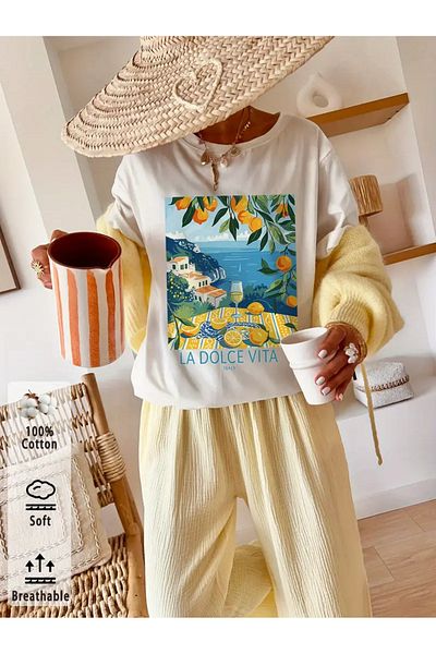 sole stories Premium Oversize Cut Short Sleeve Printed T-Shirt