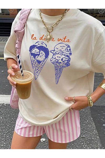 sole stories Premium Oversize Cut Short Sleeve Printed T-Shirt