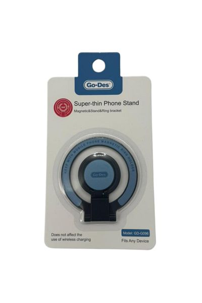 Go-Des Mobile phone holder, grip, magnet and stand that supports wireless charging-