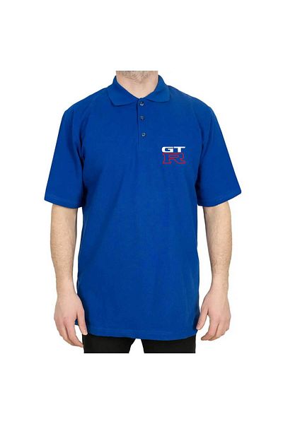 Z zepplin Nissan Gtr Logo Polo Neck Blue T-Shirt