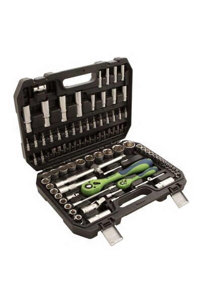 mtx Tool Set, 1/2", 1/4", CrV, Plastic Case, 94 Pieces,