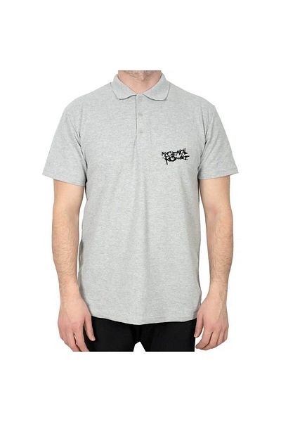 Z zepplin My Chemical Romance Logo Symbol Polo Neck Gray T-Shirt