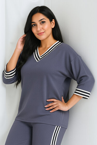 Mivoon Ριγέ κοστούμι Osho 100% Modal ύφασμα με ρίγες μαλακής υφής M-6XL