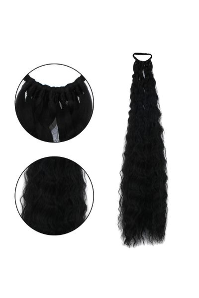 Mina Peruk Rubber Buckle Ponytail Fluffy Afro Wavy - Black