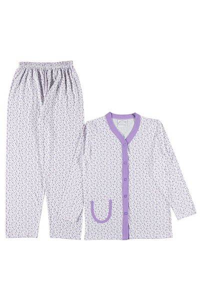 bipamuk Soft Bloom Design Cotton Full Button Women's Pajamas Set Breathable Fabric Summer M/2Xl