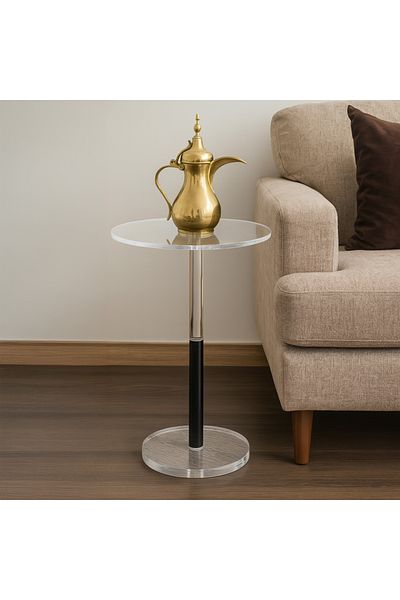 Gharaib Al Tuhaf NEVA Round Service Table with Modern Design - Clear Acrylic