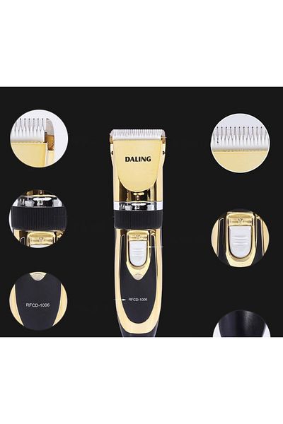 daling Hair clipper, 12 W, titanium blade, gold ceramic knife