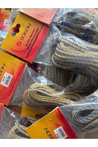 Edison Rca Kablosu 5 Metre Kaliteli Amfi Rca Ses Aktarım Kablosu