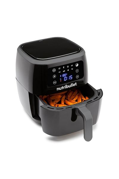 Nutribullet Friteuză digitală cu aer XXL NBA071B, 1800 W, 7L, 8 programe presetate, afișaj digital, negru