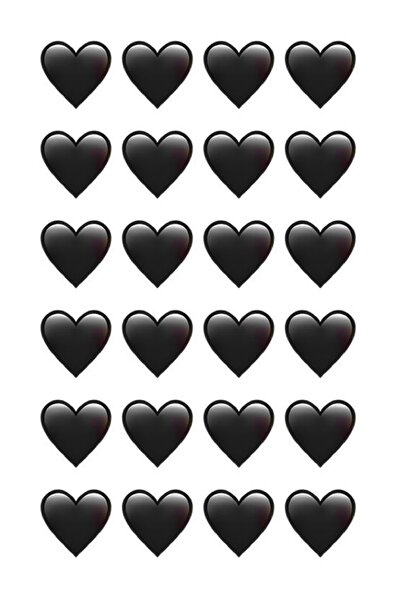 hediyehobihersey Glütensiz Siyah Kalp Yenilebilir Kağıt Şekerli Kağıda Baskı