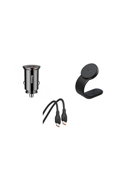 Baseus Baseus 3-piece car display package: car holder + 30W plug + PD Type-C cable