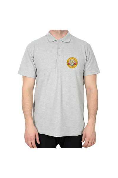 Z zepplin Μπλουζάκι με γκρι γιακά Guns N Roses Polo