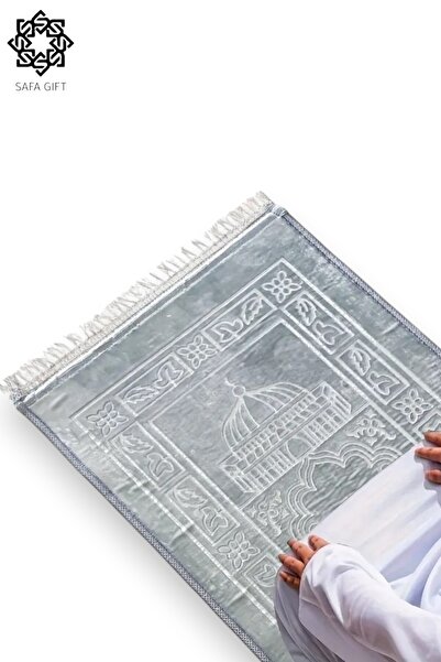 Safa Gift Lüks Kalın Yumuşak Peluş Seccade Kaydırmaz Taban Çeyizlik Hediye 12...