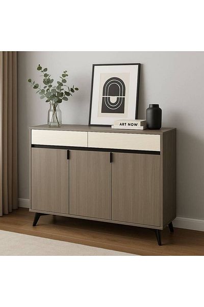 Al Saada Home Multi-Purpose Shoe Cabinet 100×33×95 - Grey
