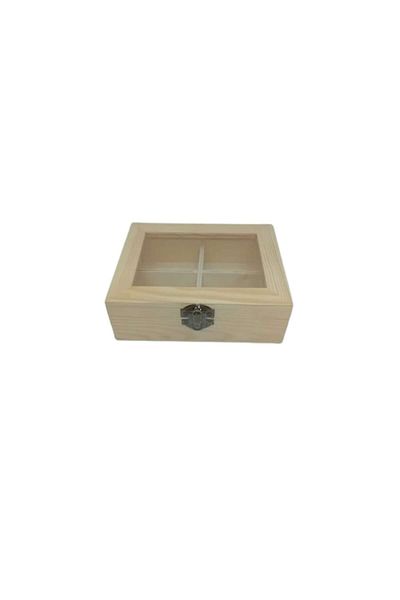 OEM Cufăr din lemn cu 4 compartimente 15cmx12cmx5cm