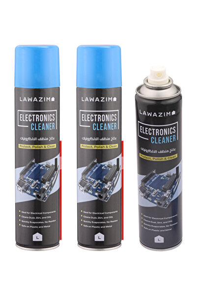 Lawazim مجموعة بخاخات تنظيف الأجهزة الإلكترونية، 3 قطع، سعة 300 مل - سريعة الجفاف، خالية من الرواسب، للأجهزة والدوائر الكهربائية