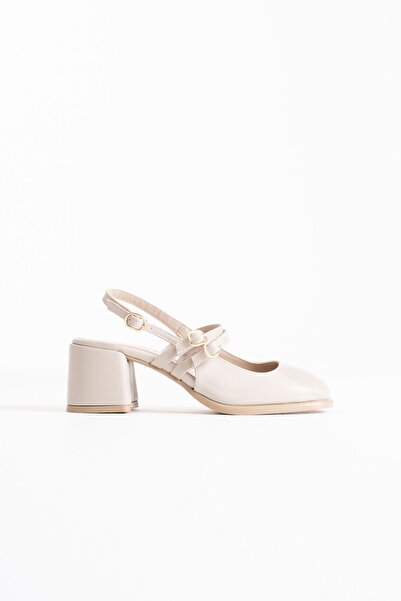 İREM Faye Beige Skin Women's Heeled Shoes