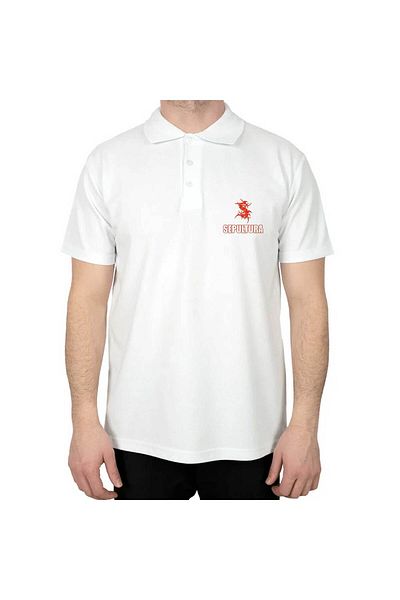 Z zepplin Tricou alb cu gât polo Sepultura