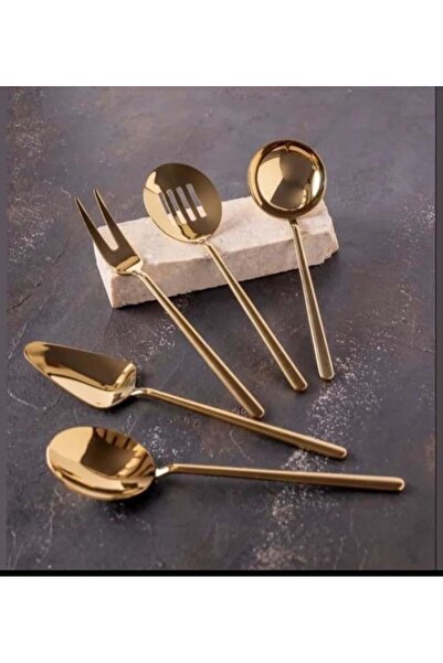 LeesHome Gold Gold 5 Piece Sauce Ladle Service Set 1stQuality (titanium)