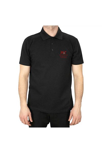 Z zepplin Massachusetts of Technology Logo Polo Neck Black T-Shirt