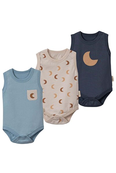 NECİXS BEBEE مجموعة مون أسكيلي ثلاثية الجسم باللون الأزرق