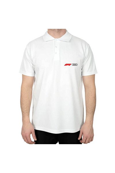 Z zepplin F1 Audi Logo Polo Neck White T-Shirt