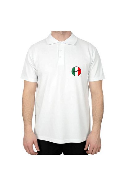 Z zepplin Tricou alb cu guler polo Vespa Logo