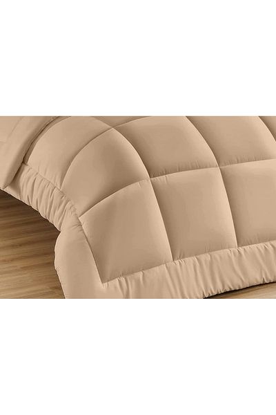 Five Store Pilota matlasata cu microfibra, invelis din bumbac ranforce pentru iarna, 400 g/mp, bej, 180x210 cm