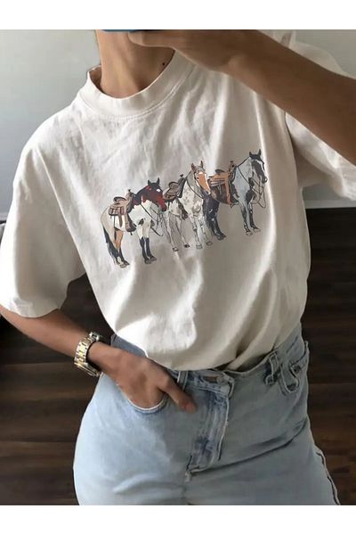 sole stories Premium Oversize Cut Short Sleeve Printed T-Shirt
