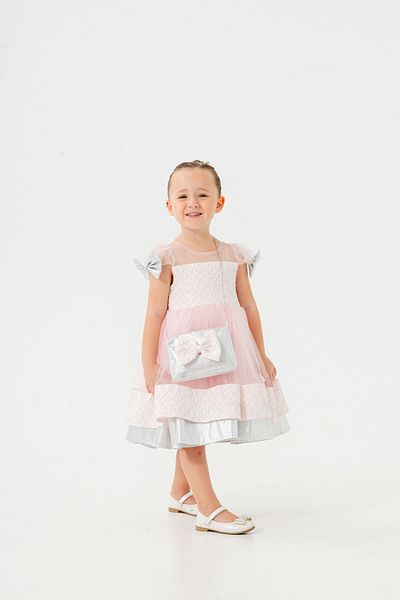 Eray Kids Tulle Girl's Evening Dress, Sparkling Layered Skirt, Princess Dress, Bag Gift, Age 4-7