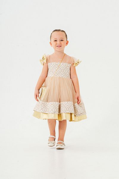 Eray Kids Tulle Girl's Evening Dress, Sparkling Layered Skirt, Princess Dress, Bag Gift, Age 4-7