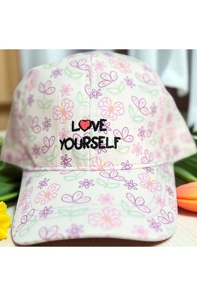 Balgüneş Tekstil 4/8 Years Girl's Flower Printed Cap- 52cm Lilac