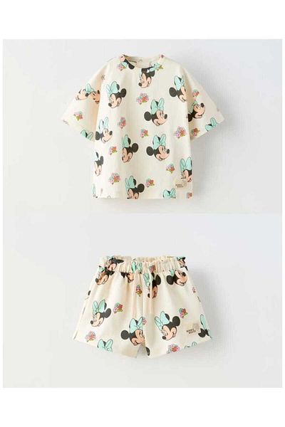 LittlePoffy طقم صيفي للأطفال من الأعلى والأسفل مع شورت مكون من قطعتين 100% قطن