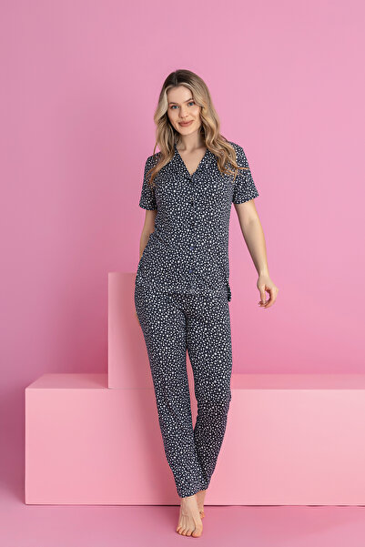 rindahomewear Γυναικείο Σετ Πιτζάμες ΜΙΛΑΝΟ με κουμπιά