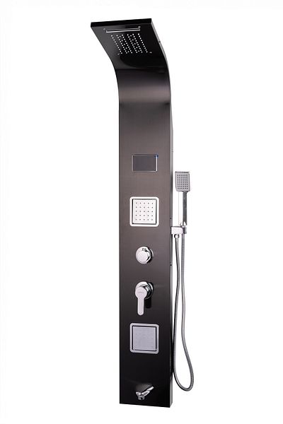 Trendy's TRENDY'S shower panel, with 5-function Digital Thermo stainless steel hydromassage, satin black