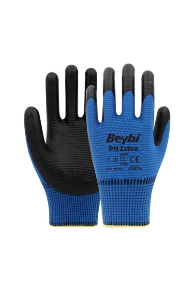 Gürçay Hırdavat قفازات بيبي زيبرا المطلية بالنيترايل رقم: 10