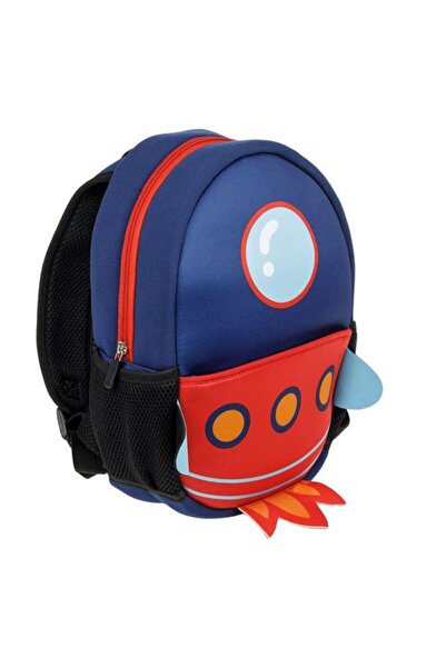 OEM Ghiozdan de Gradinita, Model Nava Spatiala, Albastru, 21 x 9.5 x 30 cm