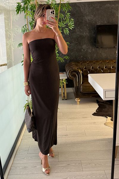 Act Pepicino Kids&Boutique Bitter Brown Strapless Bodycon Dress 00786