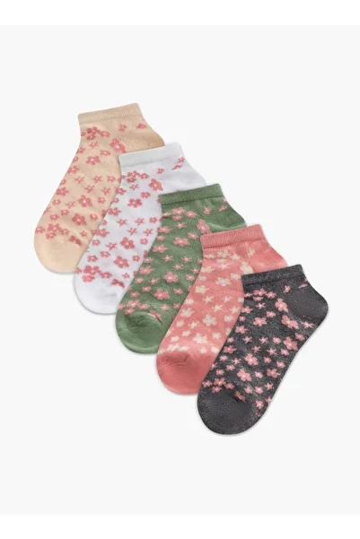 Flora Bella by Shoexpress Floral Print Ankle Length Socks - Set of 5