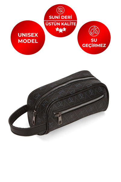 CERFF LEATHER CLUP Unısex Suya Dayanıklı Mini Tıraş & Kozmetik Portföy & Clut...