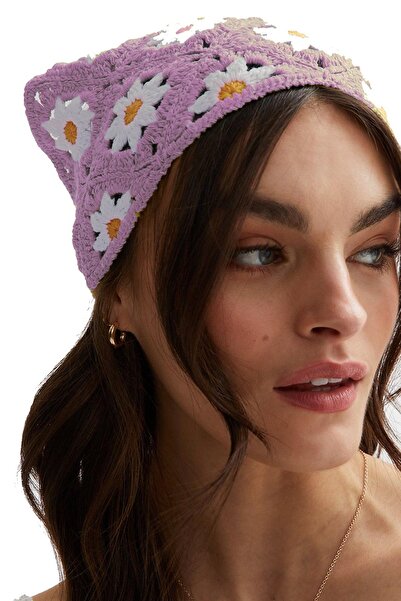 New Obsessions Bandană triunghiulară din tricot floral