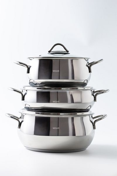 Midas 6-Piece Steel Pot Set(20Cm-24Cm-24Cm)
