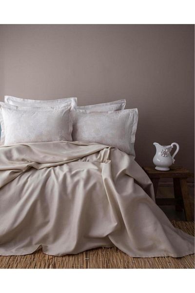 Apricitas HOME Double Person Bamboo Pique Set Tanya Beige - Pique Set with Duvet Cover