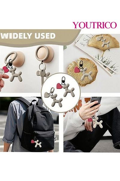 Youtrico 2pcs Balloon Dog Key Chains, Creative Pendant in Puppy Shape,Women's Key Bag charm