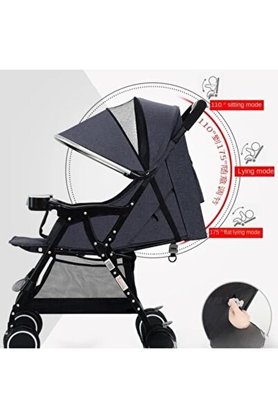 MAAS Comfortable and lightweight stroller with foldable compact design and multi-position canopy for trav